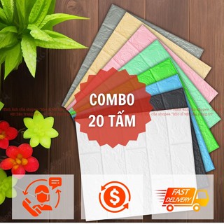 Combo 20 Tấm Dán Tường 3D giả gạch 35x38CM: Biến không gian sống và làm việc thành tác phẩm nghệ thuật