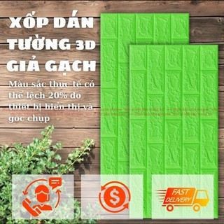 Miếng Xốp Dán Tường 3D Giả Gạch Màu Xanh Lá 70x40CM: Sự Kết Hợp Hoàn Hảo Giữa Trang Trí & Bảo Vệ