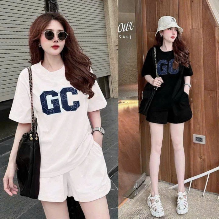 Bộ short thun thể thao cotton cao cấp logo GC siêu mát mịn - SANG XỊN  .