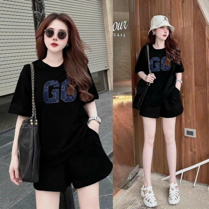 Bộ short thun thể thao cotton cao cấp logo GC siêu mát mịn - SANG XỊN  .