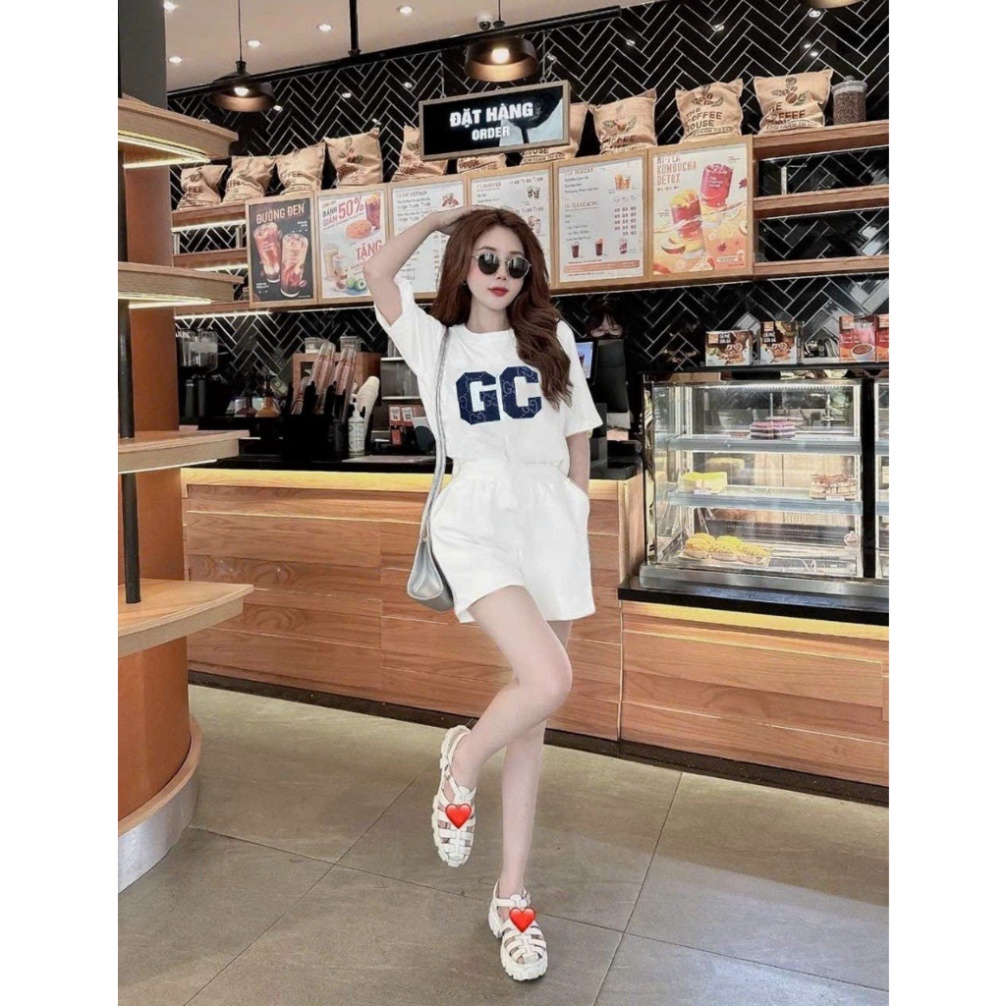 Bộ short thun thể thao cotton cao cấp logo GC siêu mát mịn - SANG XỊN  .