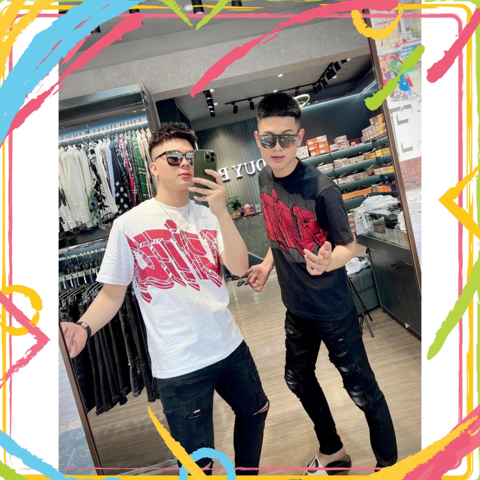 Cao Cấp Áo Phông Nam được được in đè logo nhãn hiệu Chữ lấp lánh lung linh Siêu Đẹp