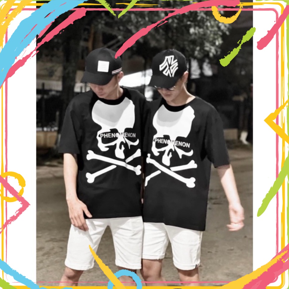 Cao Cấp Áo phông in ấn hình đầu lâu xương phenomenon cổ hình tròn giới tính Unisex cotton đẹp form rộng. MoMo official