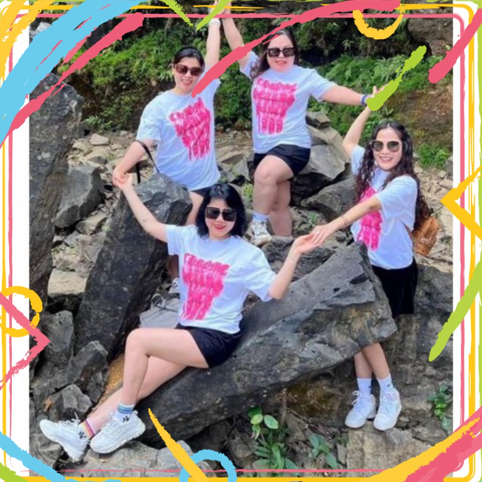 Cao Cấp Áo phông cổ hình tròn Unisex cotton hồng hàng hóa mới trend 2023 MoMo official