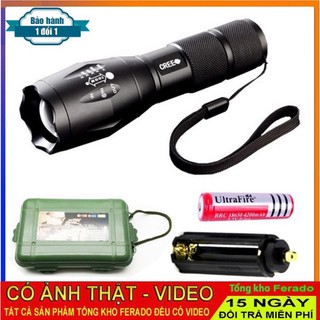 Đèn pin cầm tay T6 Chiếu Xa 800M có zoom siêu sáng, Đèn chiếu sáng mini, vỏ kim loại chống nước bền bỉ - 3 chế độ sáng