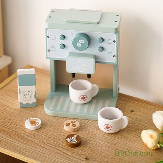 Đồ chơi máy nướng bánh mì / máy pha cà phê bằng gỗ