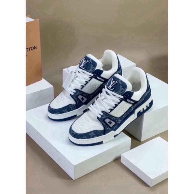 HOT Giày LV Louis Vuitton Trainer Black White, Giày LV Xanh Lá, xanh than, Đen Các Màu Hót Siêu Chất hottrend 2023-du