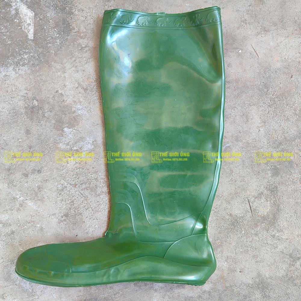 Ủng siêu dẽo, siêu nhẹ đi cấy, làm ruộng màu xanh rêu cho nam và nữ HOANGGIAPHAT cao 40cm