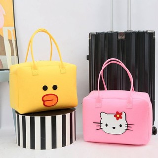 Túi Du Lịch Vải Nỉ🍒FREESHIP🍒Túi Đựng Mỹ Phẩm Du Lịch Cỡ Lớn Bằng Vải Nỉ Họa Tiết Hoạt Hình Dễ Thương Cho Nữ