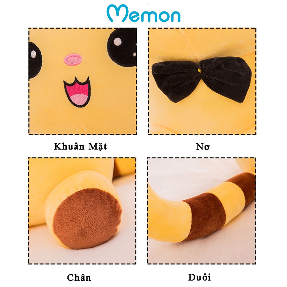 Gấu Bông, Gối ôm, thú nhồi bông Mèo Vàng Mishu, bông đàn hồi kháng khuẩn, vải Siêu Mịn Siêu Êm Dễ Thương.SANBEO.VN