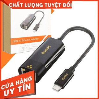 Hcm- cáp chuyển usb type-c to lan bamba - adapter chuyển đổi usb type-c ra cổng mạng lan rj45 bamba