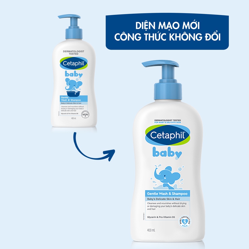 Sữa tắm gội Cetaphil cho bé - Cetaphil Baby Wash & Shampoo with Organic Calendula 400ml