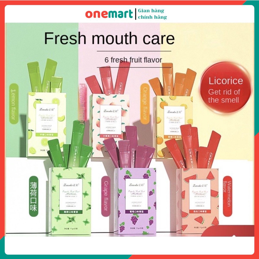 [Hộp 20 Gói] Nước súc miệng gói tiện lợi hương hoa quả Lencolor giúp làm sạch răng thơm miệng