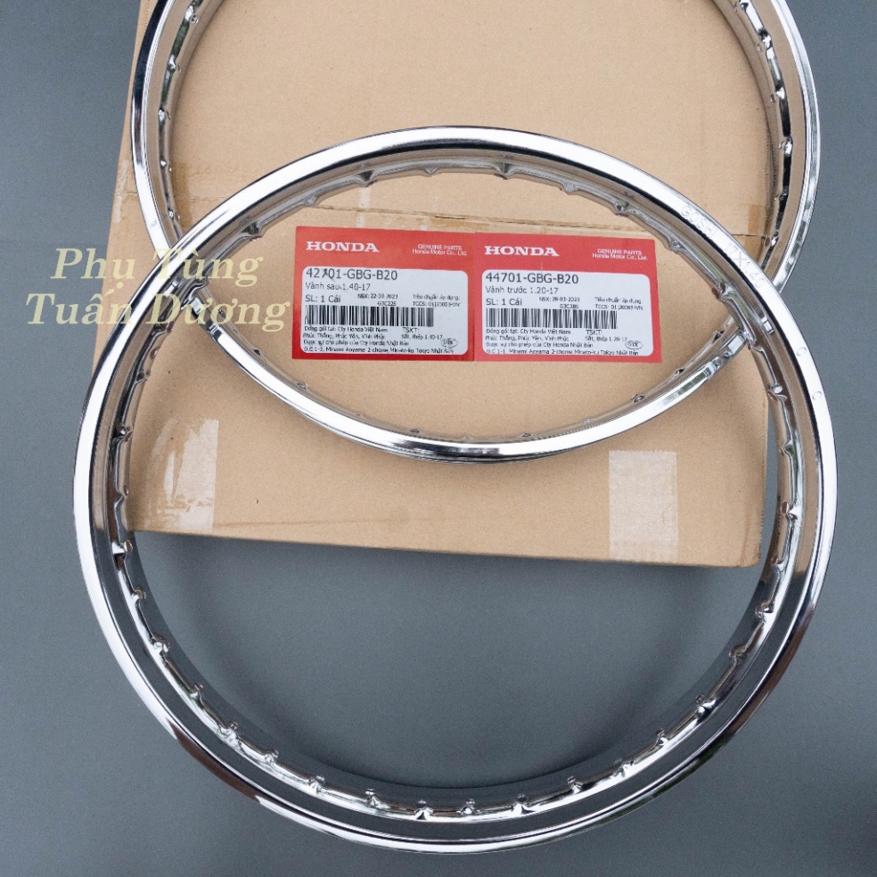 Cặp Vành Trước Sau GOSHI Chính Hãng Honda, Niềng Goshi Lắp Cho Dream Việt Dream Thái Wave Nhỏ Các Đời