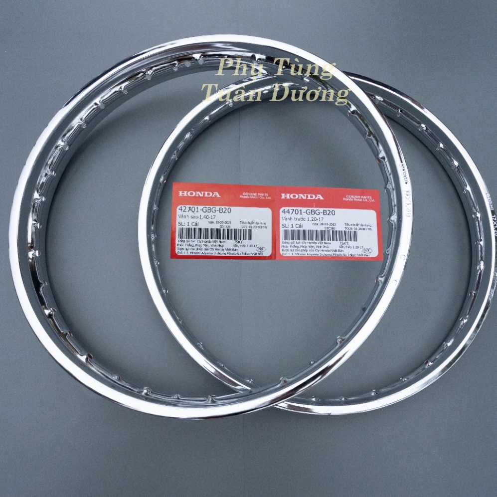 Cặp Vành Trước Sau GOSHI Chính Hãng Honda, Niềng Goshi Lắp Cho Dream Việt Dream Thái Wave Nhỏ Các Đời