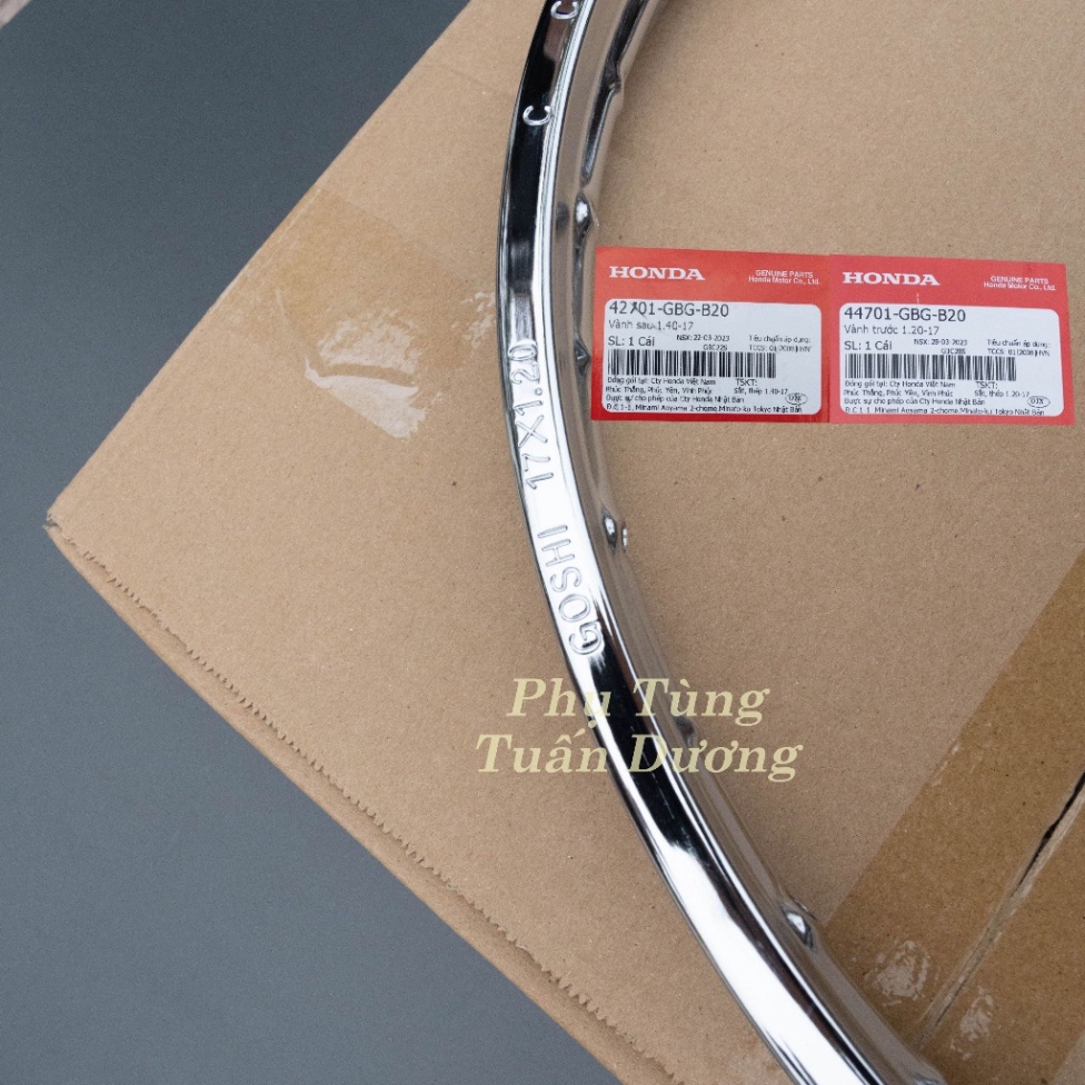 Cặp Vành Trước Sau GOSHI Chính Hãng Honda, Niềng Goshi Lắp Cho Dream Việt Dream Thái Wave Nhỏ Các Đời