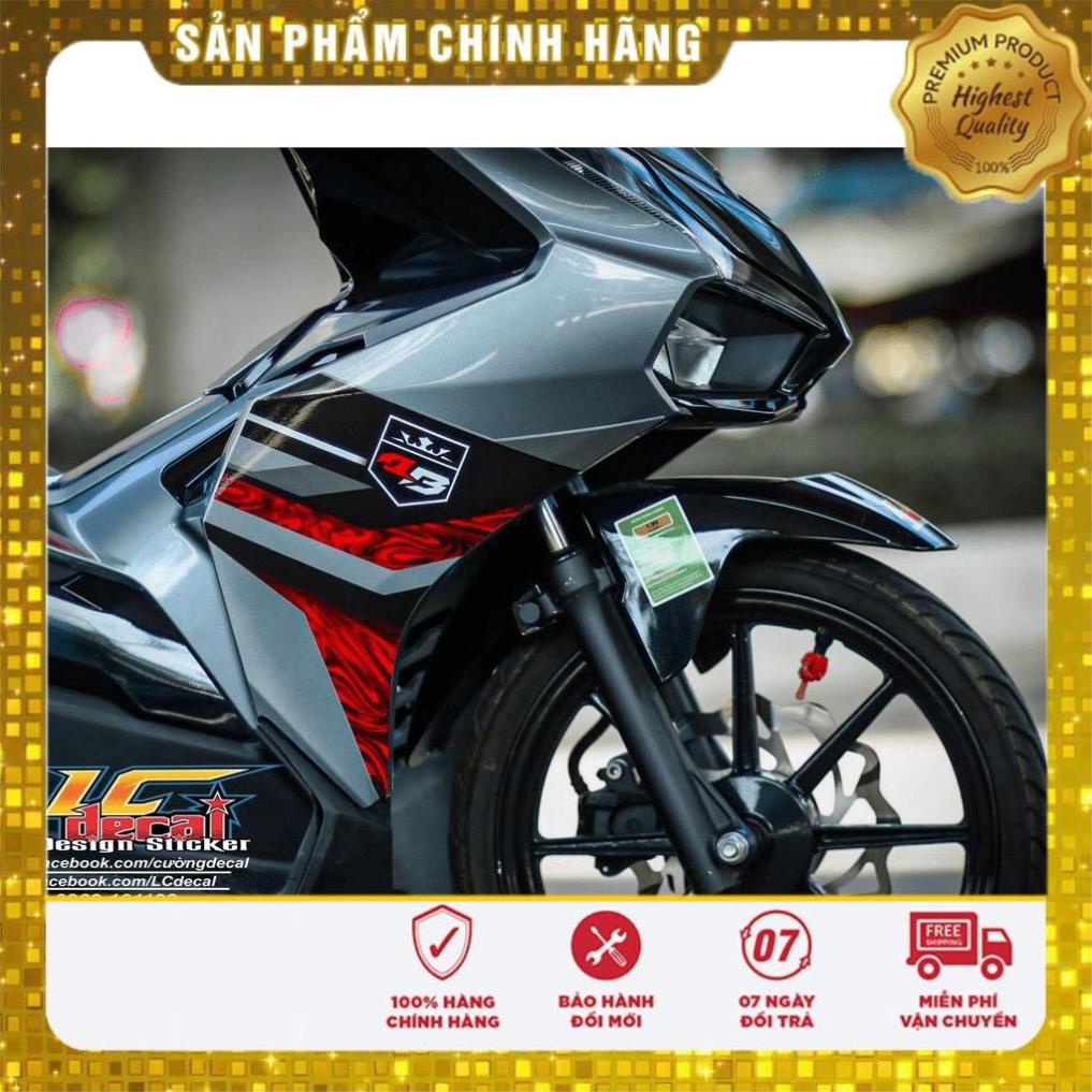 TEM RỜI mẫu mới 2022 đỏ đen cho AirBlade xám lông chuột - không bay màu