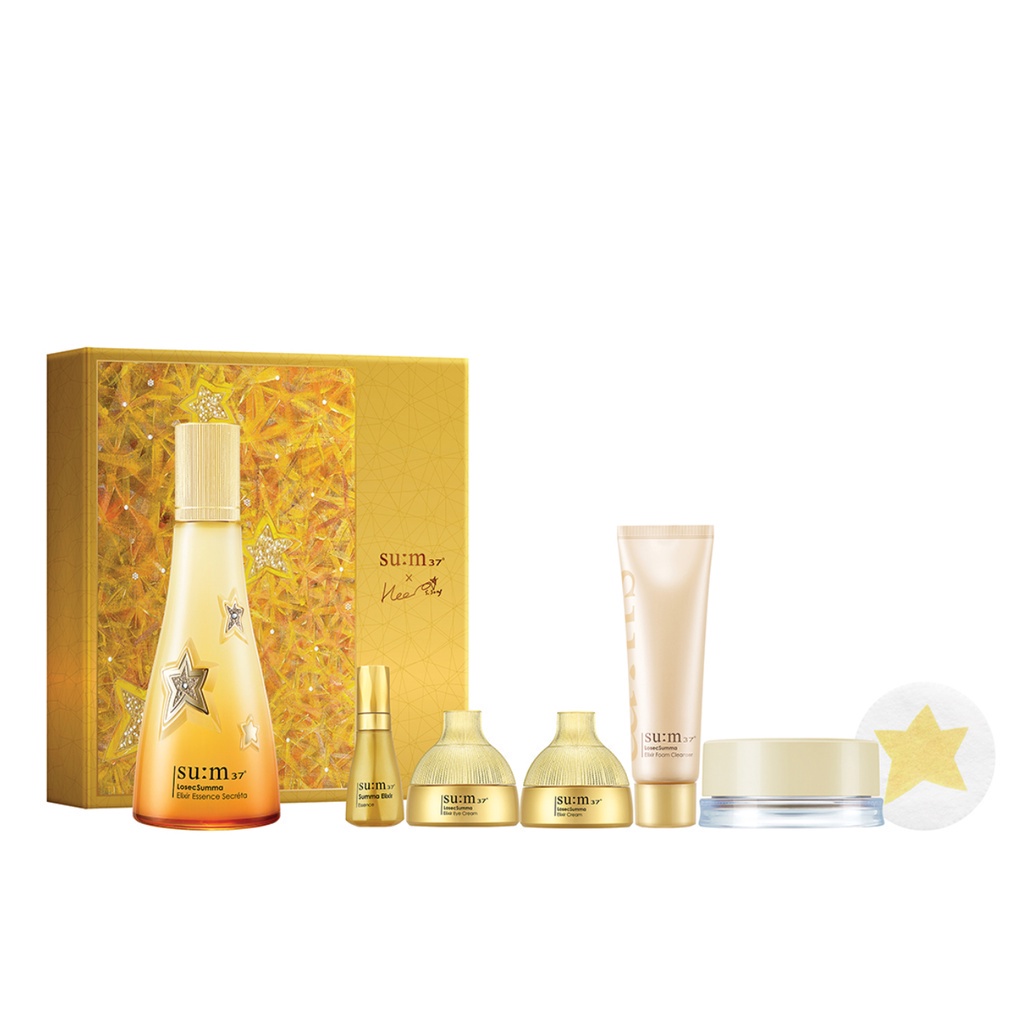 Bộ nước thần hoàng kim thanh lọc và tái sinh da Su:m37 LosecSumma Elixir Essence Secreta Art Collaboration Set 258ml