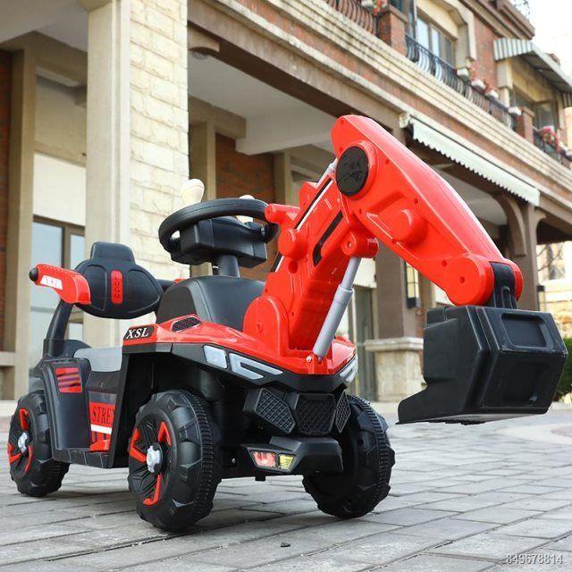Đồ chơi máy xúc trẻ em ngoại cỡ cậu bé xe ô tô có thể ngồi người máy xúc điện có thể ngồi lái xe máy xúc kỹ thuật