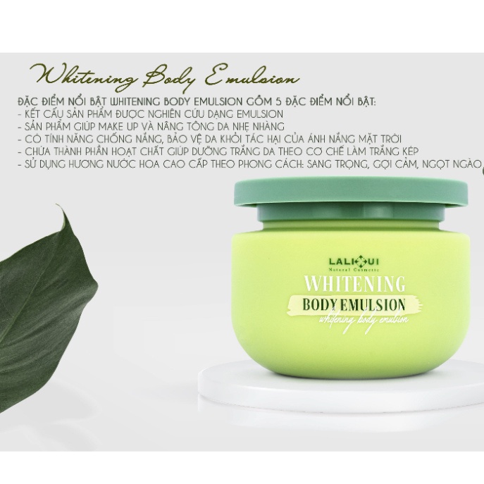 Kem body whitening siêu cấp Lalihui chính hãng, Kem dưỡng trắng da toàn thân không bết dính nâng tông hiệu quả