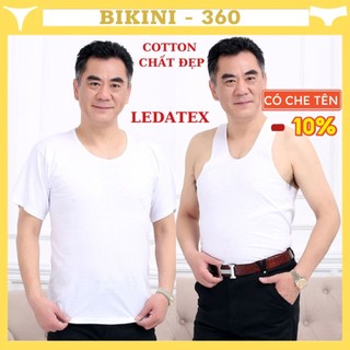 Aó thun Lót Nam LEDATEX trắng thun lạnh 3 lỗ và cộc tay chất cotton Dầy mát Đẹp Hàng Việt Nam Chất Lượng Cao.