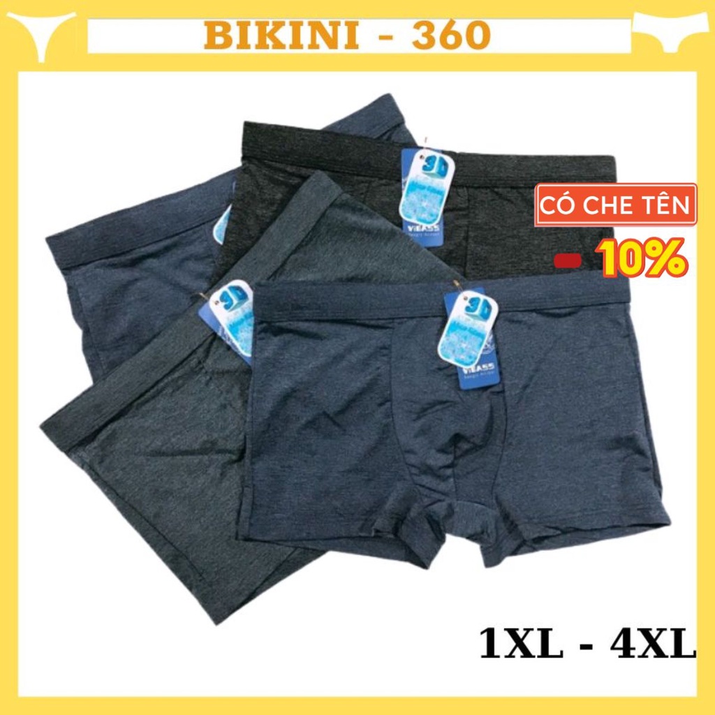 Quần sịp Đùi boxres nam Muối Tiêu cao cấp bigsize lớn 3xl 4xl 70kg 80kg 90kg 100kg 110kg cotton thun lạnh; bikini nam