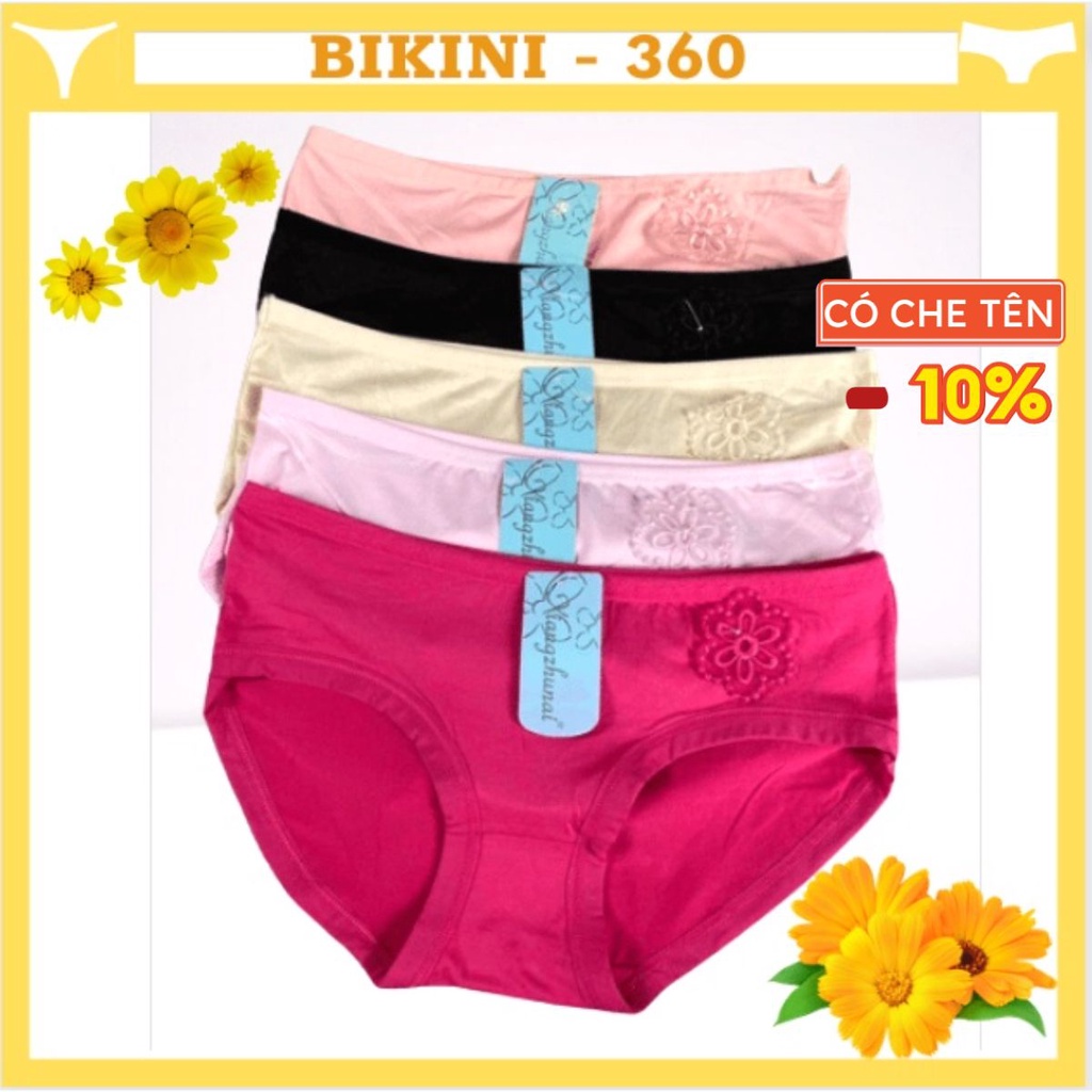 Quần lót nữ cotton trơn Q1176 nơ hoa điệu đà from dưới 60kg