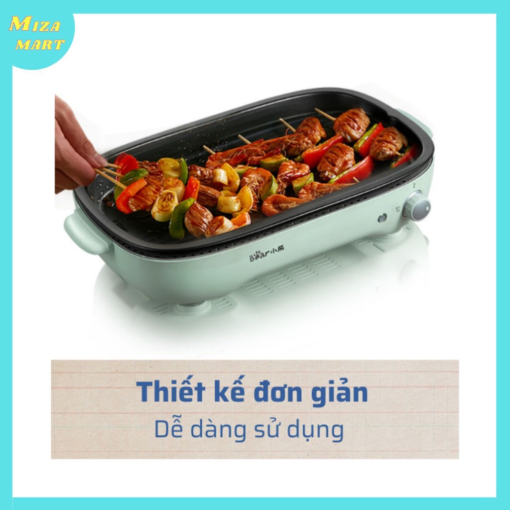 Bếp nướng điện, khay rời, Bear DKL-D12A1, bếp nướng thịt, dùng cho 3-5 người ăn, tiện lợi và dễ sử dụng, không khói