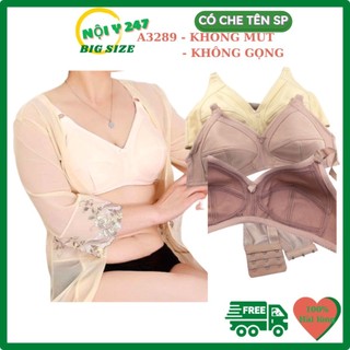Aó ngực mỏng không gọng không mút AM328 CUP D quả to big size lớn bản to trơn cho người béo mập bầu mặc nhà