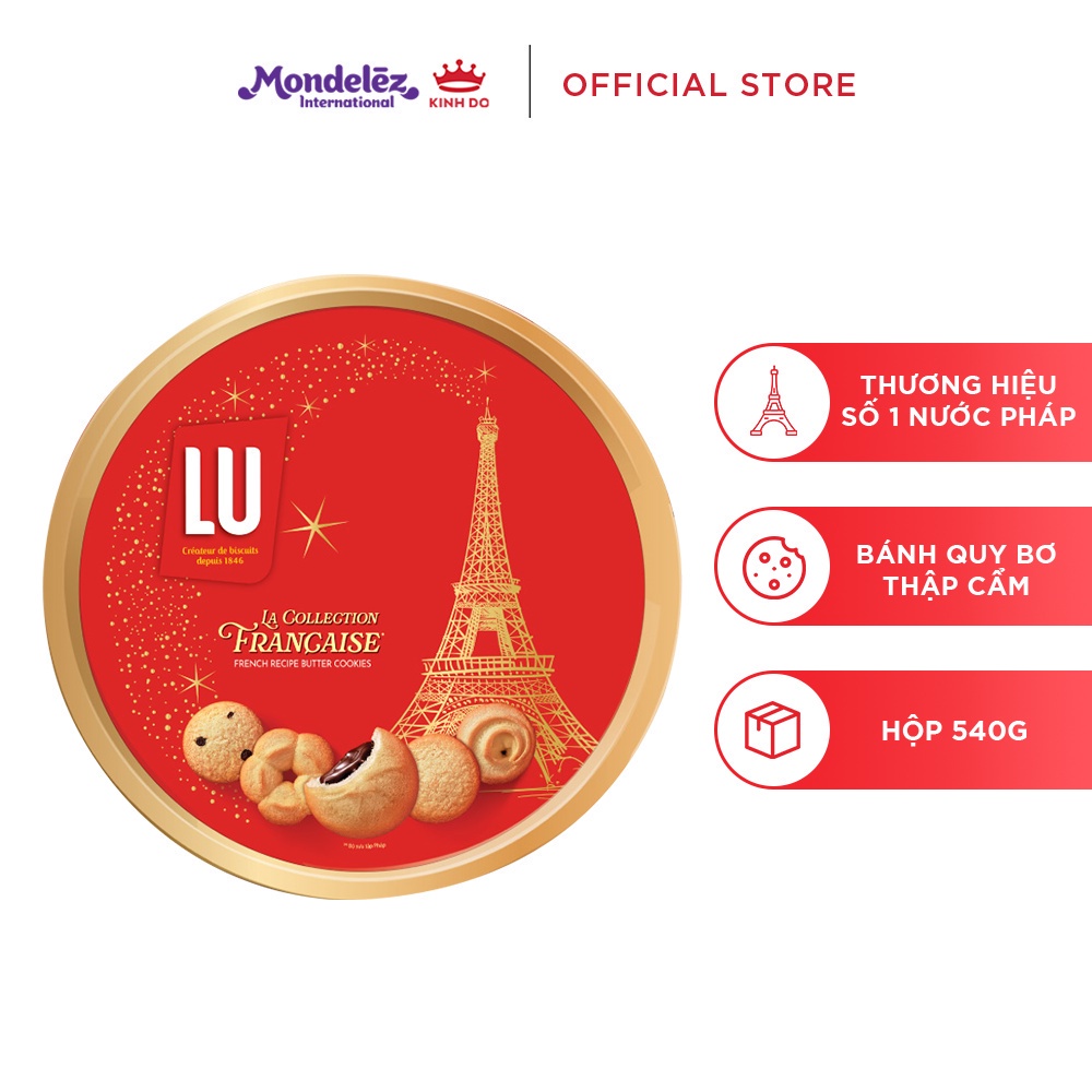 Bánh quy bơ thập cẩm công thức Pháp LU hộp 540g