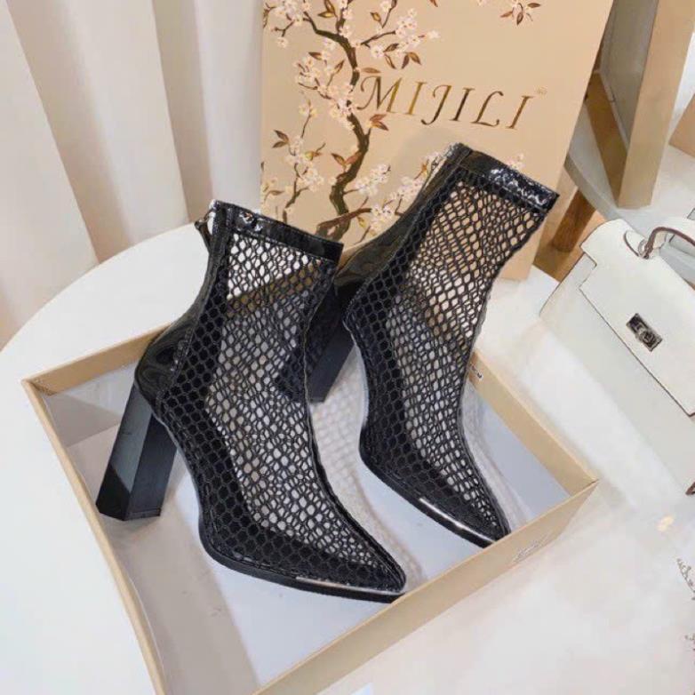 GIÀY BỐT LƯỚI RỌ SIÊU HOT GÓT VUÔNG 7 PHÂN TÔN DÁNG CÁ TÍNH