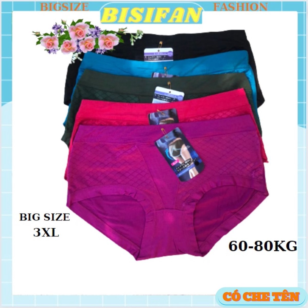 Quần lót nữ cotton thun lạnh chất đẹp THÁI LAN (Q827) bigsize 2XL 3XL from to lưng cao cho người 60kg 70kg 80kg
