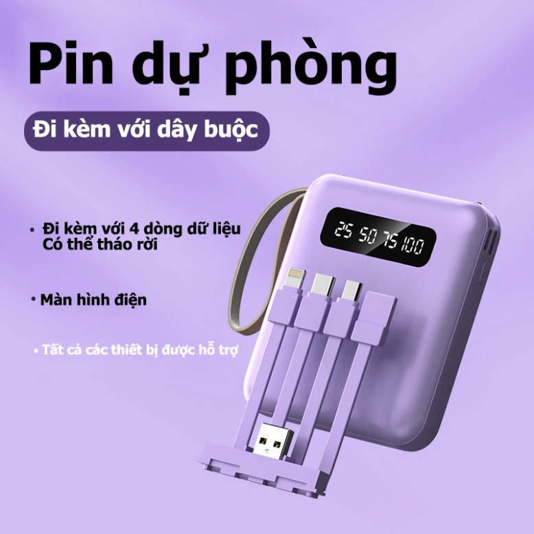 Pin Sạc Dự Phòng 20000mAh Không Dây 4 Đầu Ra Tiện Lợi