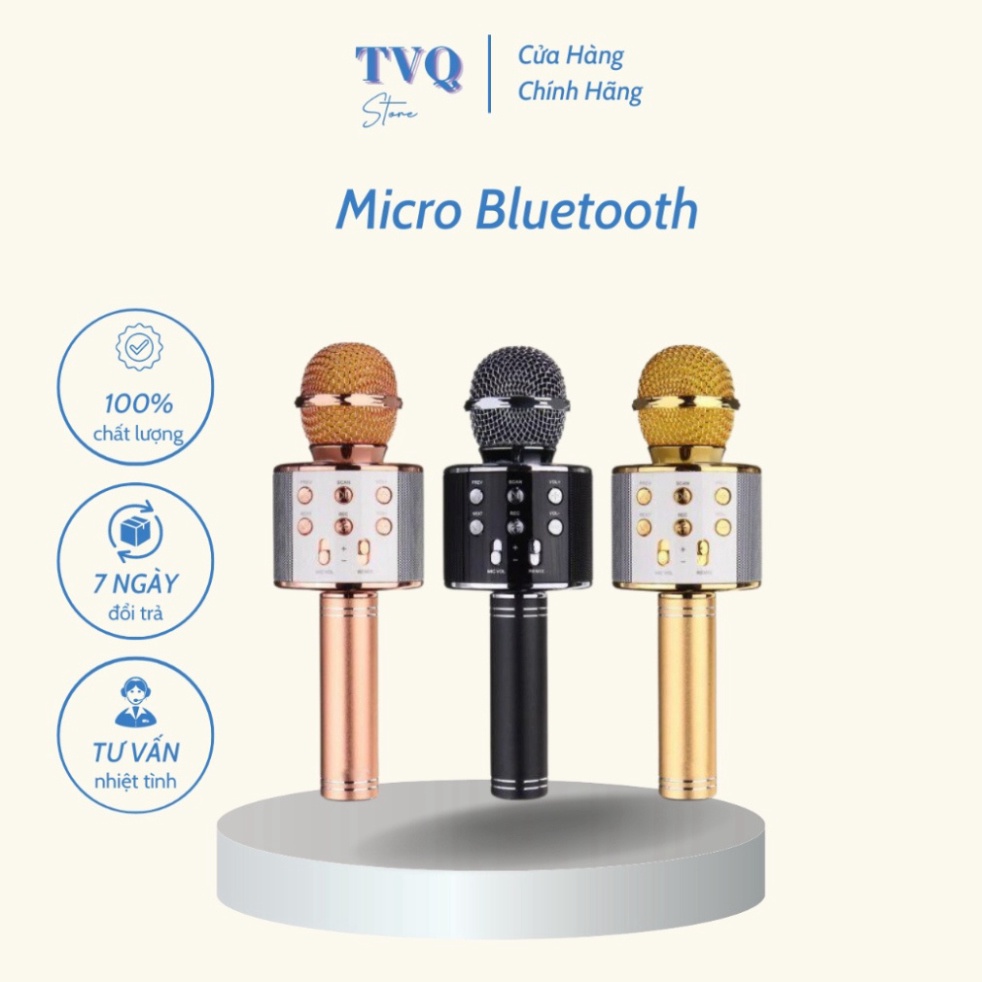 Micro Không Dây Bluetooth Kết Nối Với Điện Thoại Thông Minh Âm Thanh Chuẩn (TVQ Store)