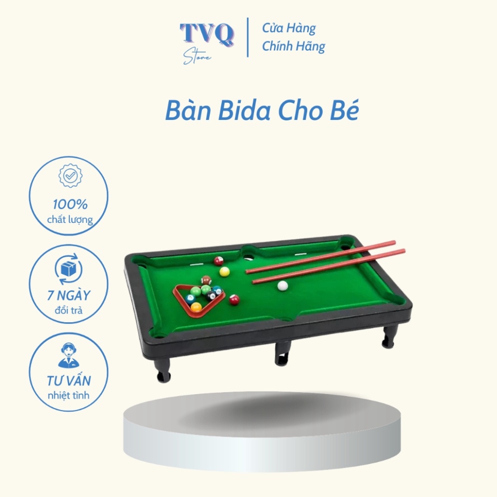 Bộ Bàn Bida Snooker Pool Mini Đầy Đủ Phụ Kiện Giải Trí Cho Bé Và Gia Đình ( TVQ.Store)