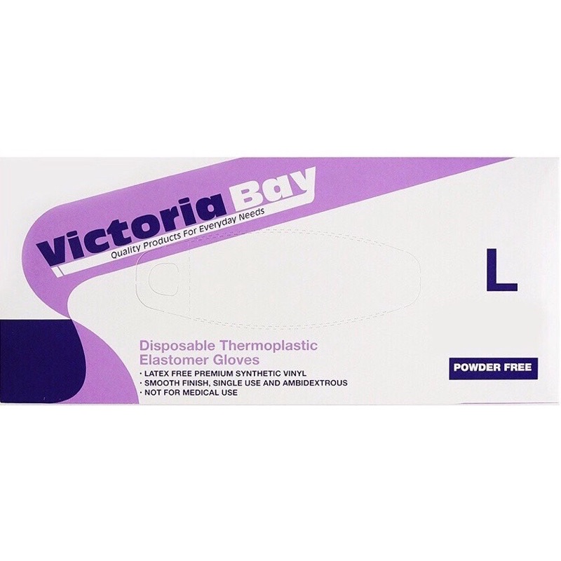 Hộp 100 Găng tay cao su VictoriaBay nấu ăn, làm bếp vệ sinh siêu dai chất liệu TPE không mùi
