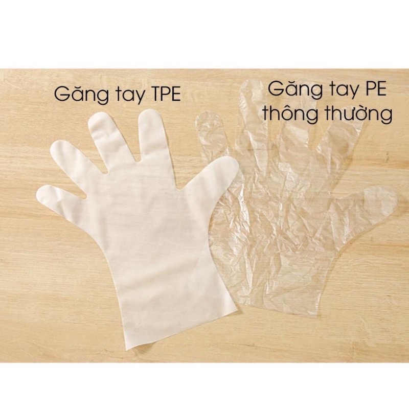 Hộp 100 Găng tay cao su VictoriaBay nấu ăn, làm bếp vệ sinh siêu dai chất liệu TPE không mùi