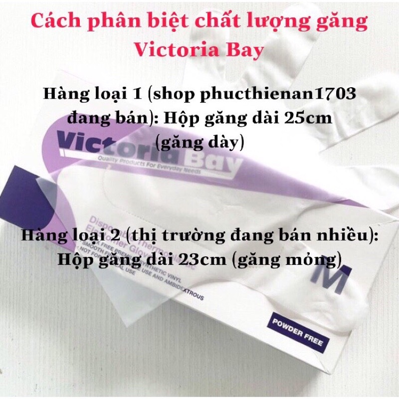 Hộp 100 Găng tay cao su VictoriaBay nấu ăn, làm bếp vệ sinh siêu dai chất liệu TPE không mùi