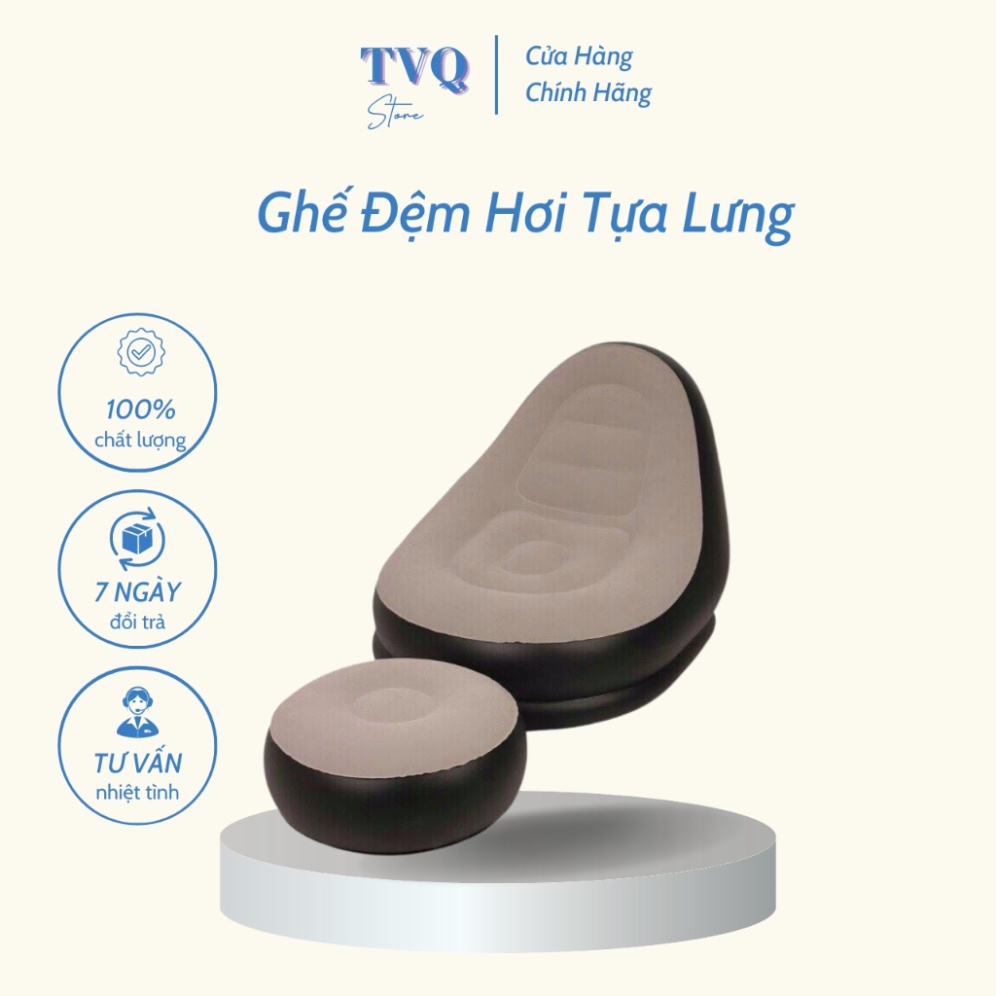 Bộ Ghế Lười Tựa Lưng Bơm Hơi Kiểu Dáng Hàn Quốc Bọc Nhung Mềm Mại ( TVQ.store)