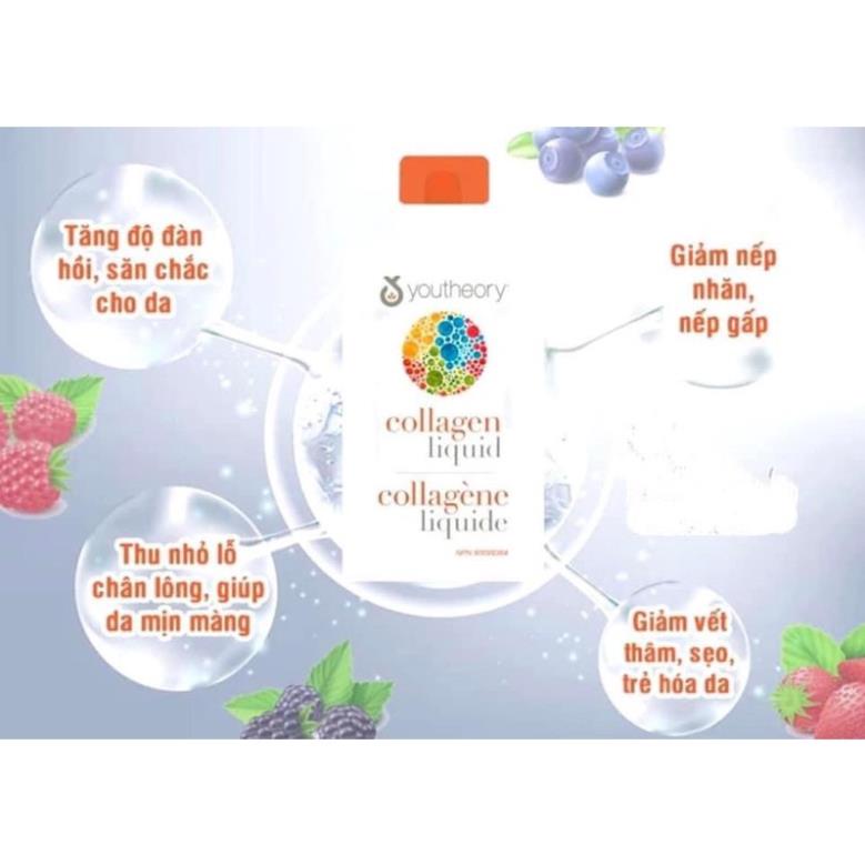 Collagen nước vị dâu berry Youtheory Collagen Liquid Berry Flavor 30ml hộp 30 gói của Mỹ