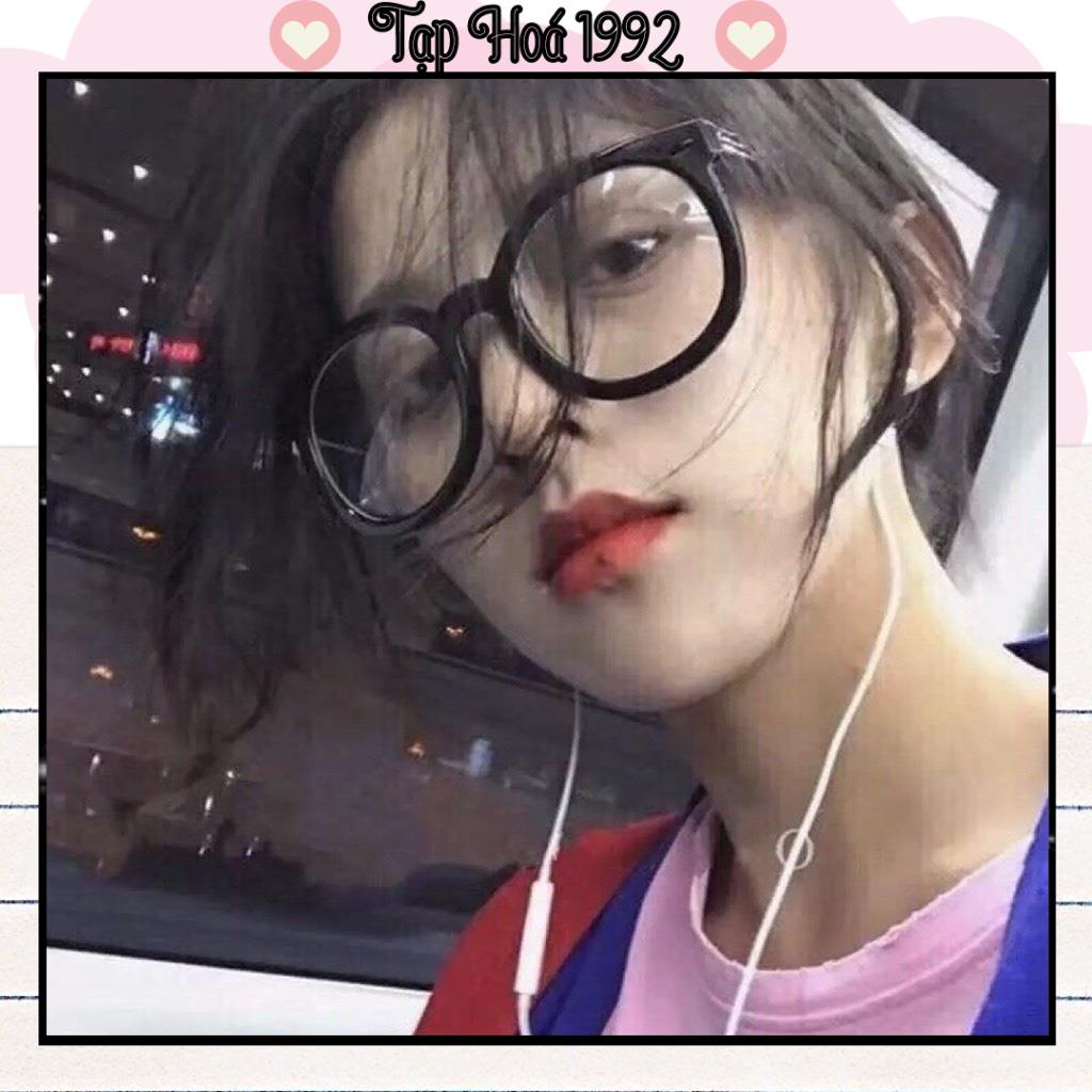 Kính mắt mèo thời trang nam nữ, kính không độ gọng tròn to