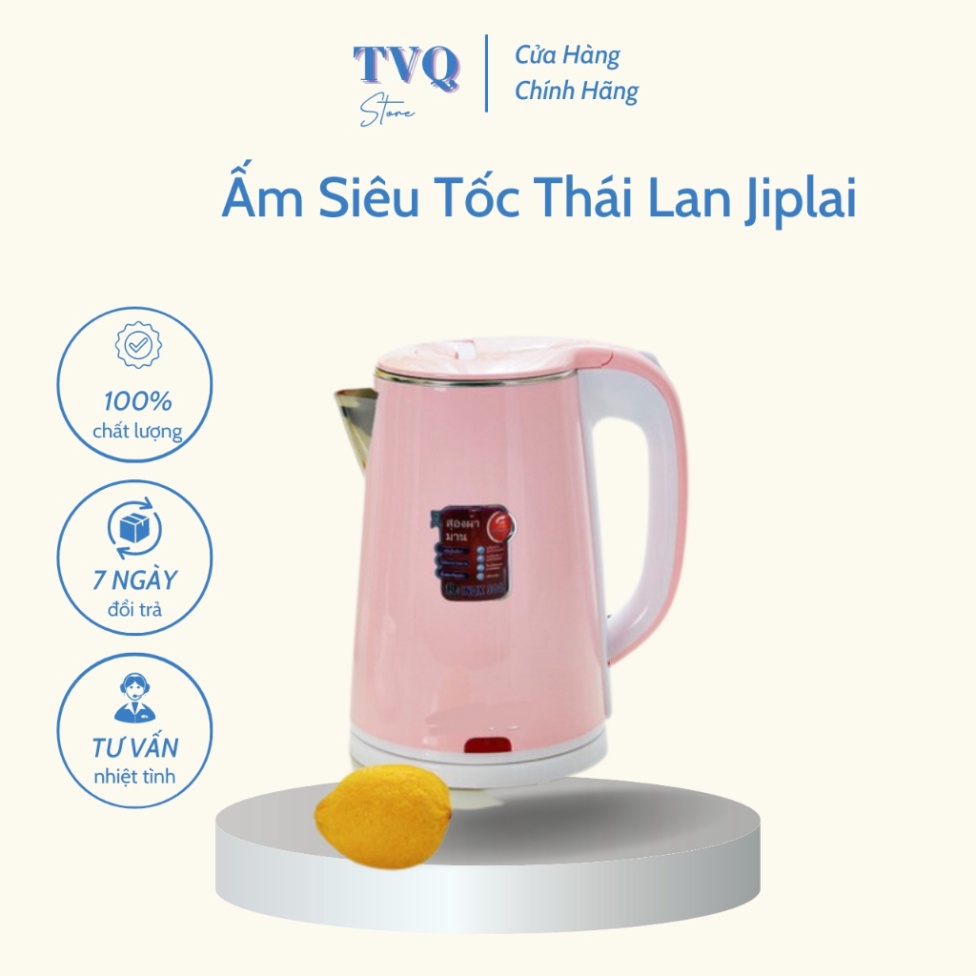 Ấm Siêu Tốc Thái Lan Jiplai 2.5L Hàng Chính Hãng 2 Lớp Sôi Nhanh Tiết Kiệm Điện ( TVQ Store )
