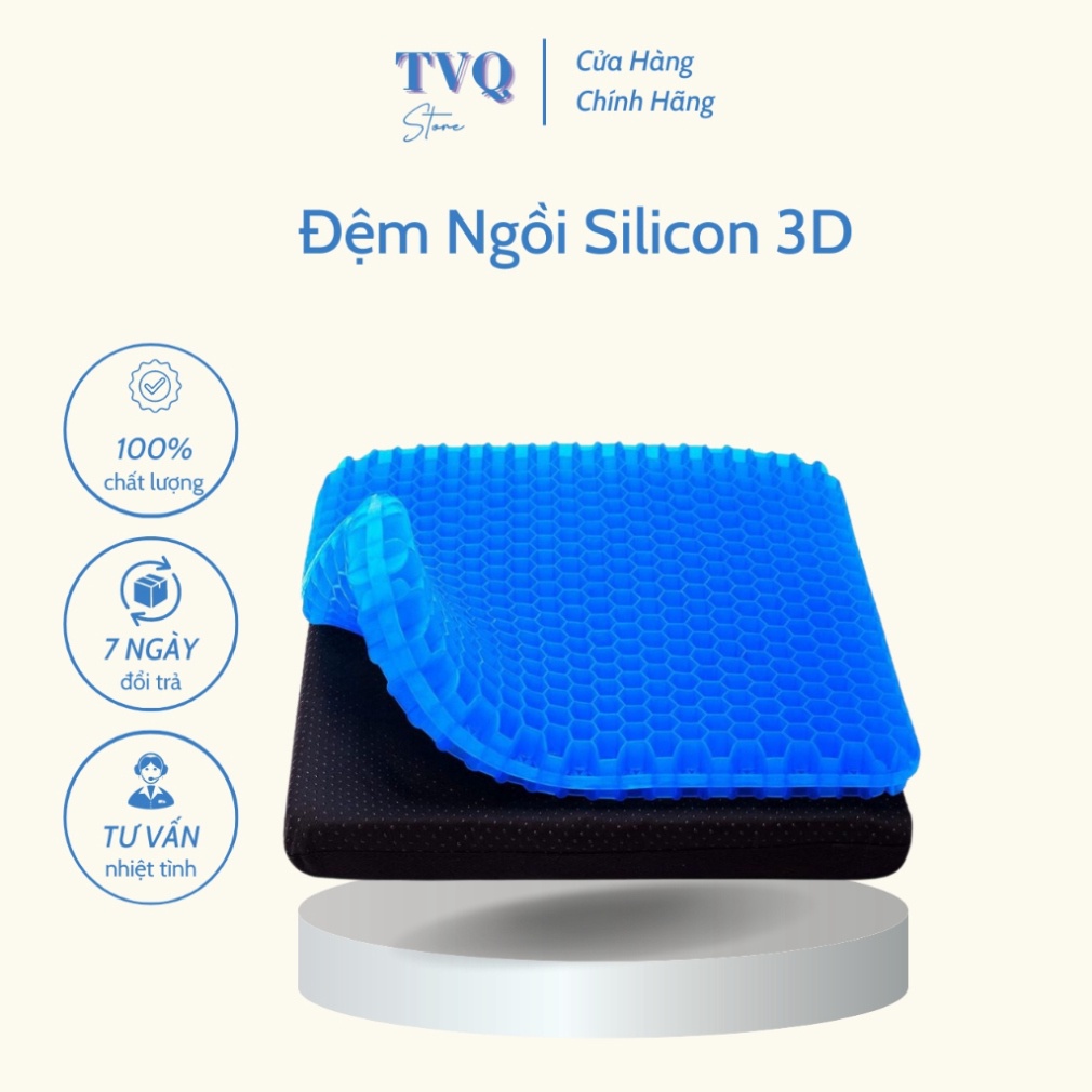 Đệm Ngồi Silicon Thoáng Khí Cấu Trúc Tổ Ong Ngồi Ô Tô Văn Phòng ( TVQ.Store)