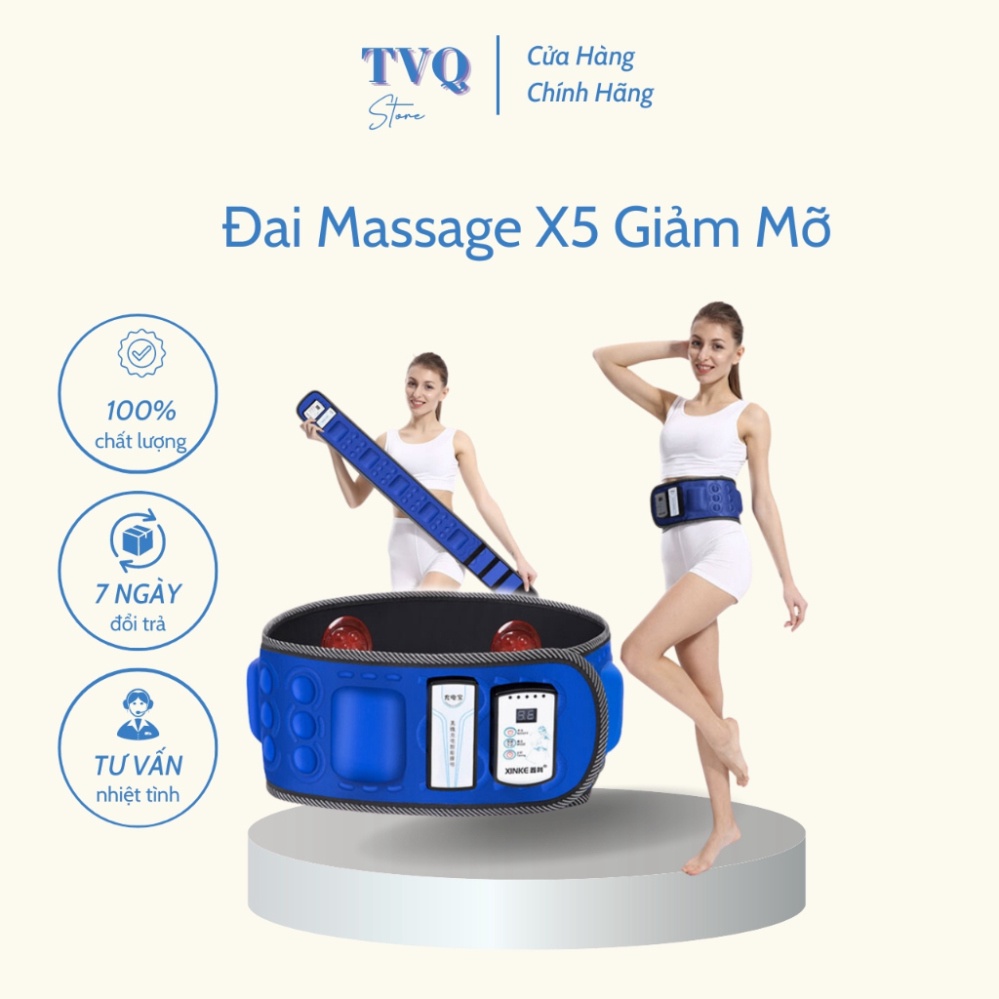 Đai Massage Rung Nóng X5 Giảm Mỡ Bụng, Toàn Thân Cao Cấp Hàng Chính Hãng TVQ Store