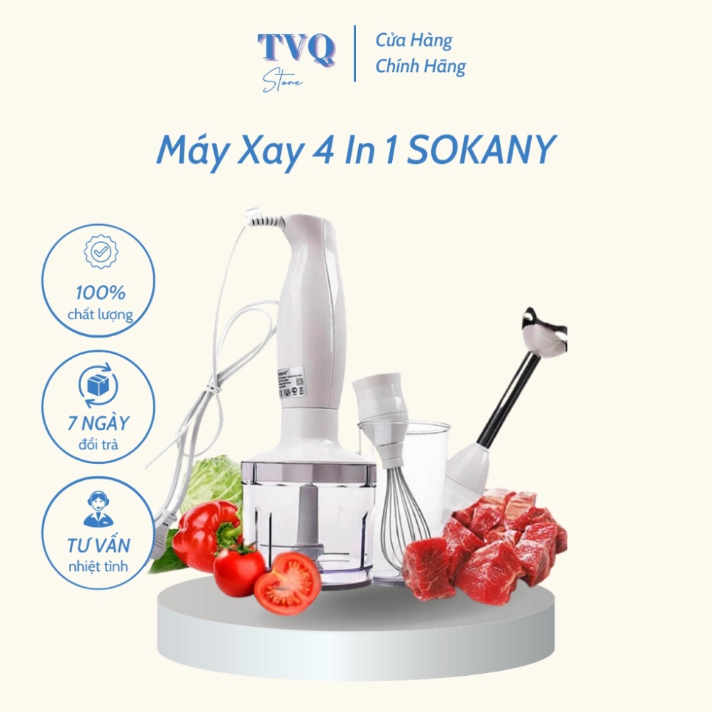 Máy Xay Đa Năng Cầm Tay 4 In 1 Sokany Cao Cấp Công Suất 1000W Tiện Lợi (TVQ Store)