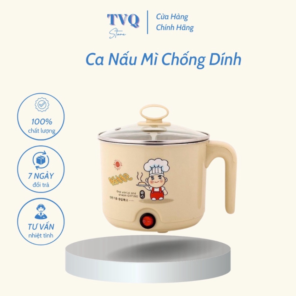 Ca Nấu Mì Chống Dính Đa Năng Nhanh Sôi Tiết Kiệm Điện Tiện Lợi Cho Sinh Viên, Văn Phòng (TVQ Store)