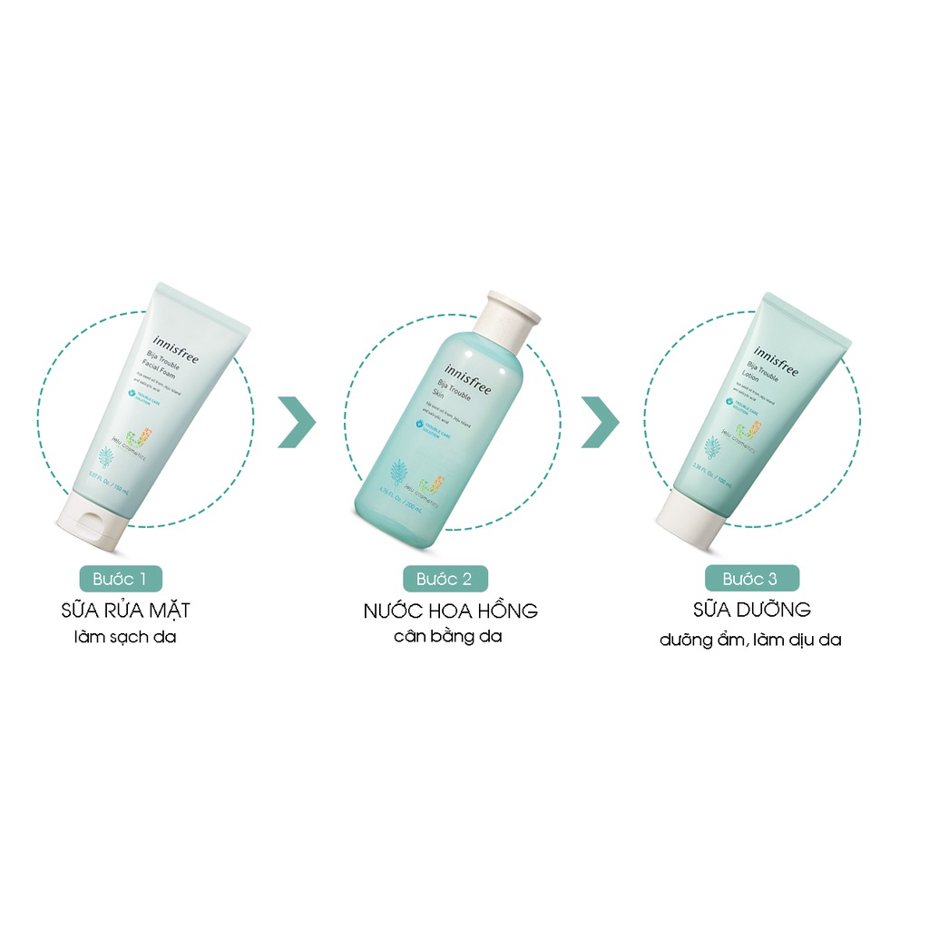 Sữa Rửa Mặt dành cho da mụn Innisfree Bija Trouble Facial Foam 150ml