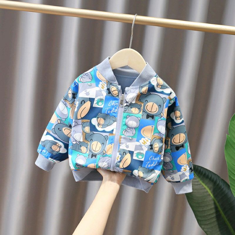 Áo khoác gió họa tiết 2 lớp bé trai bé gái chất đẹp