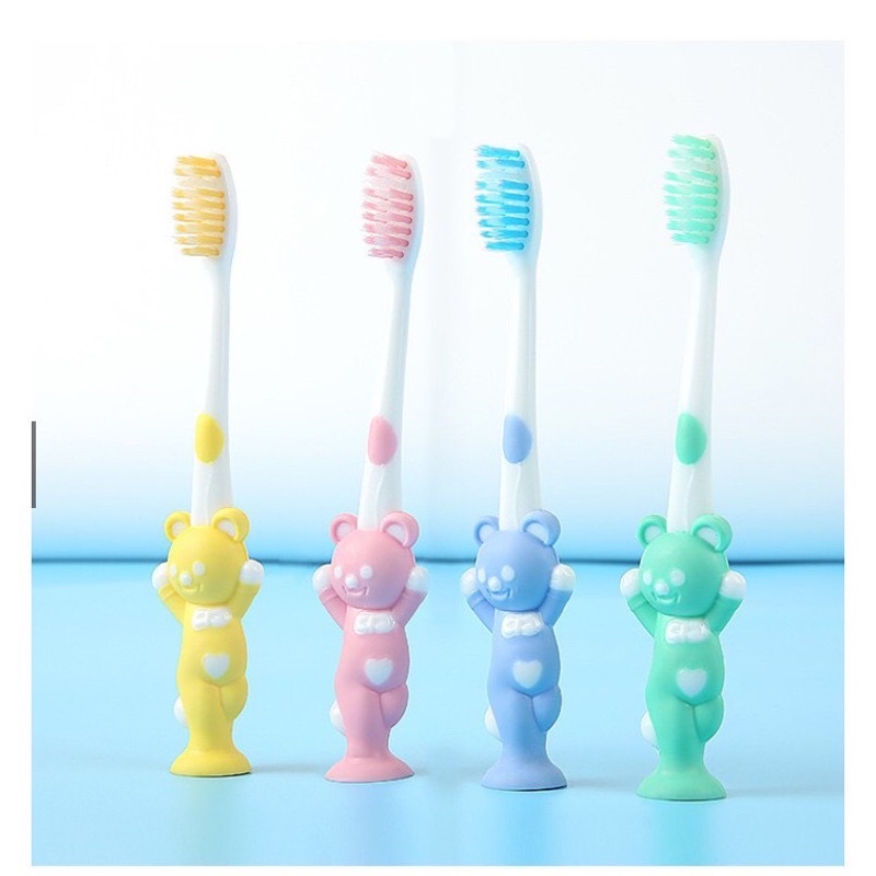 Set 4 Bàn Chải Đánh Răng hình gấu Xuất Nhật Siêu Mềm Cho Bé