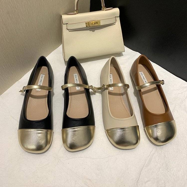 2023 Giày Thường Ngày Thoáng Khí Màu Trơn Mới Dành Cho Nữ Mary Jane Giày đế Bằng Mũi Vuông Miệng Nông Dành Cho Nữ